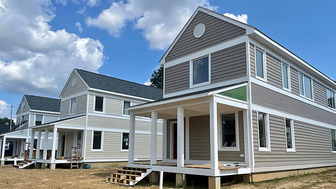 a picture on a new housing development